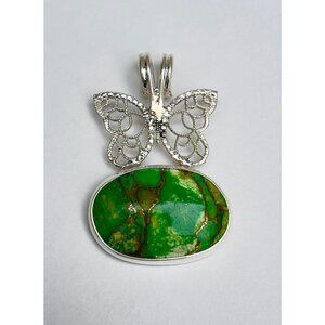 Green Turquoise Butterfly Pendant Jewelry 925 Sterling Silver